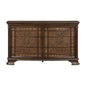 Elegant Design Traditional Dresser with 6x Storage Drawers Dark Brown Finish Wooden Formal Bedroom Furniture 1pc
