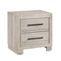 Modern Gray Finish Two-Drawer Nightstand Wooden Bedroom Furniture 1pc Bedside Cabinet