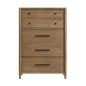 Modern Transitional 5-Drawer Chest Vertical Storage Brown Finish Durable Bedroom Furniture 1pc