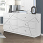 Glamorous White Finish 6-Drawers Dresser Geometric Design Accents Bedroom Furniture 1pc