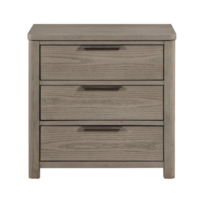 Contemporary Light Gray Finish Nightstand of 3-Drawers Dovetail Bedroom Furniture 1pc Bedside Table
