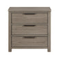 Contemporary Light Gray Finish Nightstand of 3-Drawers Dovetail Bedroom Furniture 1pc Bedside Table