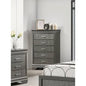 Modern Transitional 1pc Wooden Chest Unique Drawers Gray Finish Bedroom Furniture