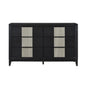 Contemporary 6-Drawer Dresser Charcoal Gray Finish Solid Wood Bedroom Furniture 1pc Storage Cabinet Reeded Front Panels