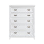 White Finish Storage Chest with 5 Drawers Wooden Modern Bedroom Furniture 1pc Vertical Dresser