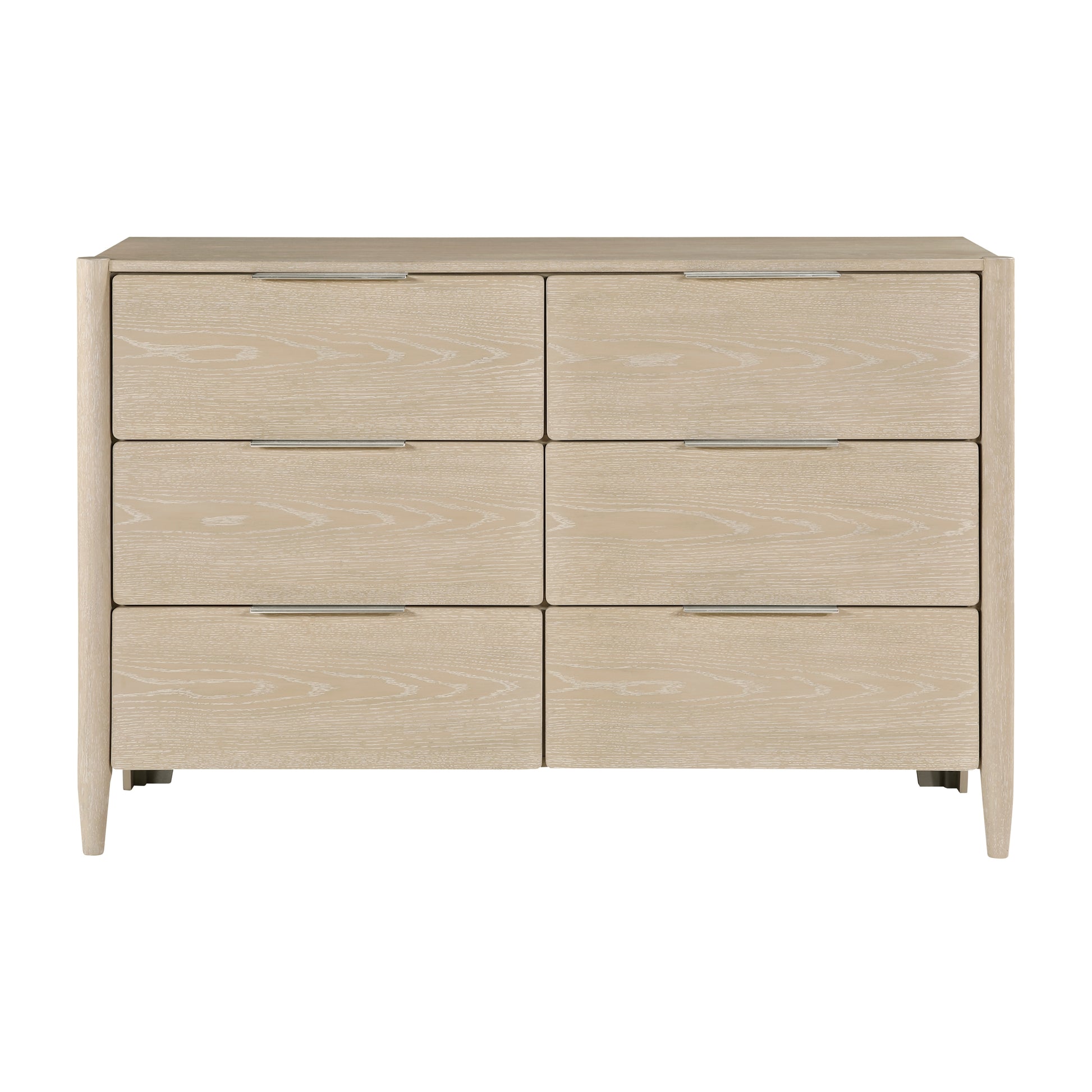 Modern Six Drawers Dresser Light Oak Finish Bedroom Furniture 1pc Storage Cabinet