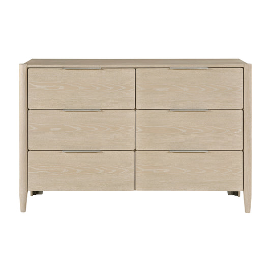 Modern Six Drawers Dresser Light Oak Finish Bedroom Furniture 1pc Storage Cabinet
