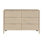 Modern Six Drawers Dresser Light Oak Finish Bedroom Furniture 1pc Storage Cabinet