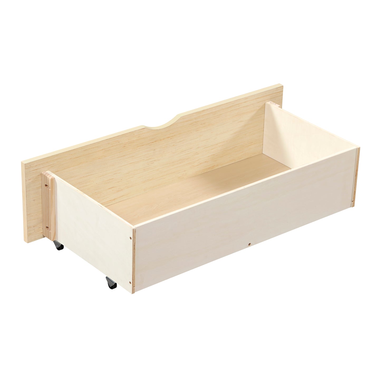 Pine Wood Storage Boxes with Caster Wheels for Bedroom Organization