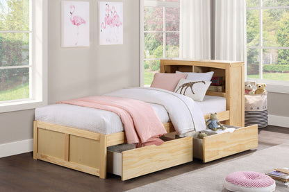 Pine Wood Storage Boxes with Caster Wheels for Bedroom Organization