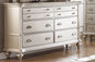 Classic Bedroom Elegant Dresser Only Antique Silver Storage Drawers 1pc Dresser Plywood Furniture