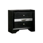 3 Drawers Wooden Nightstand with Pewter Round Knobs, Black
