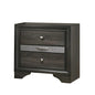 3 Drawers Wooden Nightstand with Nickel Round Knobs, Gray