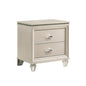 2 Drawers Nightstand with Acrylic Legs, Pearl White