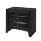 Wooden Nightstand with 2 Drawers and 1 Tray in Black Finish
