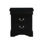 2 Drawers Wooden Nightstand in Black Finish