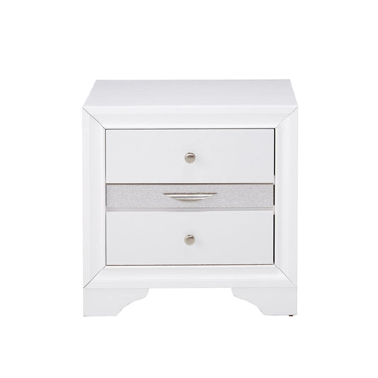 2 Drawers and 1 Jewelry Drawer Nightstand, White