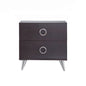 2 Drawers MDF Nightstand with Plastic Legs, Espresso