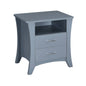 Nightstand with Top Open Compartment and 2 Drawers, Gray