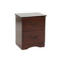 2 Drawers Pine Wood Nightstand, Cherry