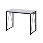 Rectangular Writing Desk with Metal Base, Antique White and Black