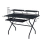 Rectangular Computer Desk with Keyboard Tray, Black