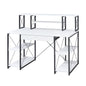 Writing Desk with One Drawer and 8 Open Compartment, Black