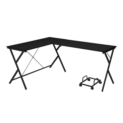L-Shape Computer Desk with Computer Holder, Black