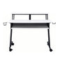 Music Recording Studio Desk with Keyboard Tray, White and Black