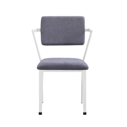 Metal Frame Office Chair with Padded Cushion, Gray and White