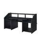 Rectangular Music Desk with 2 Open Compartment, Black