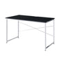 Rectangular Desk with Metal Frame, Black and Chrome