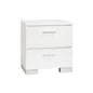 White Nightstand with USB Charger and Chrome-Finished Legs