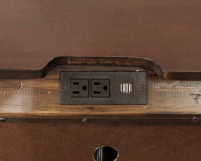 Brown Solid Wood Nightstand with 3 Drawers