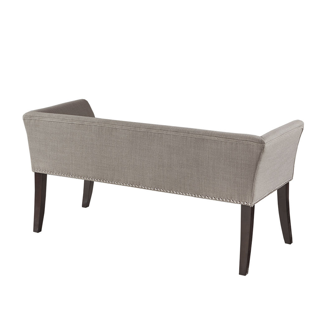 Grey Polyester Accent Bench - Low Back