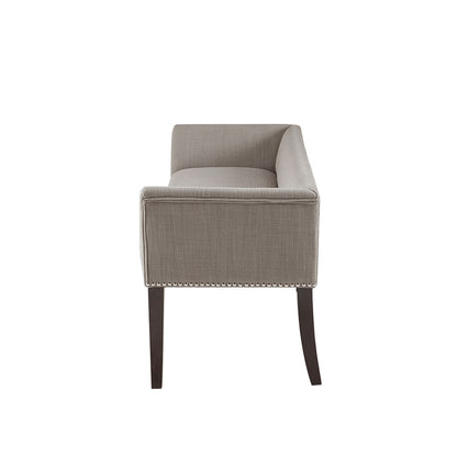 Grey Polyester Accent Bench - Low Back