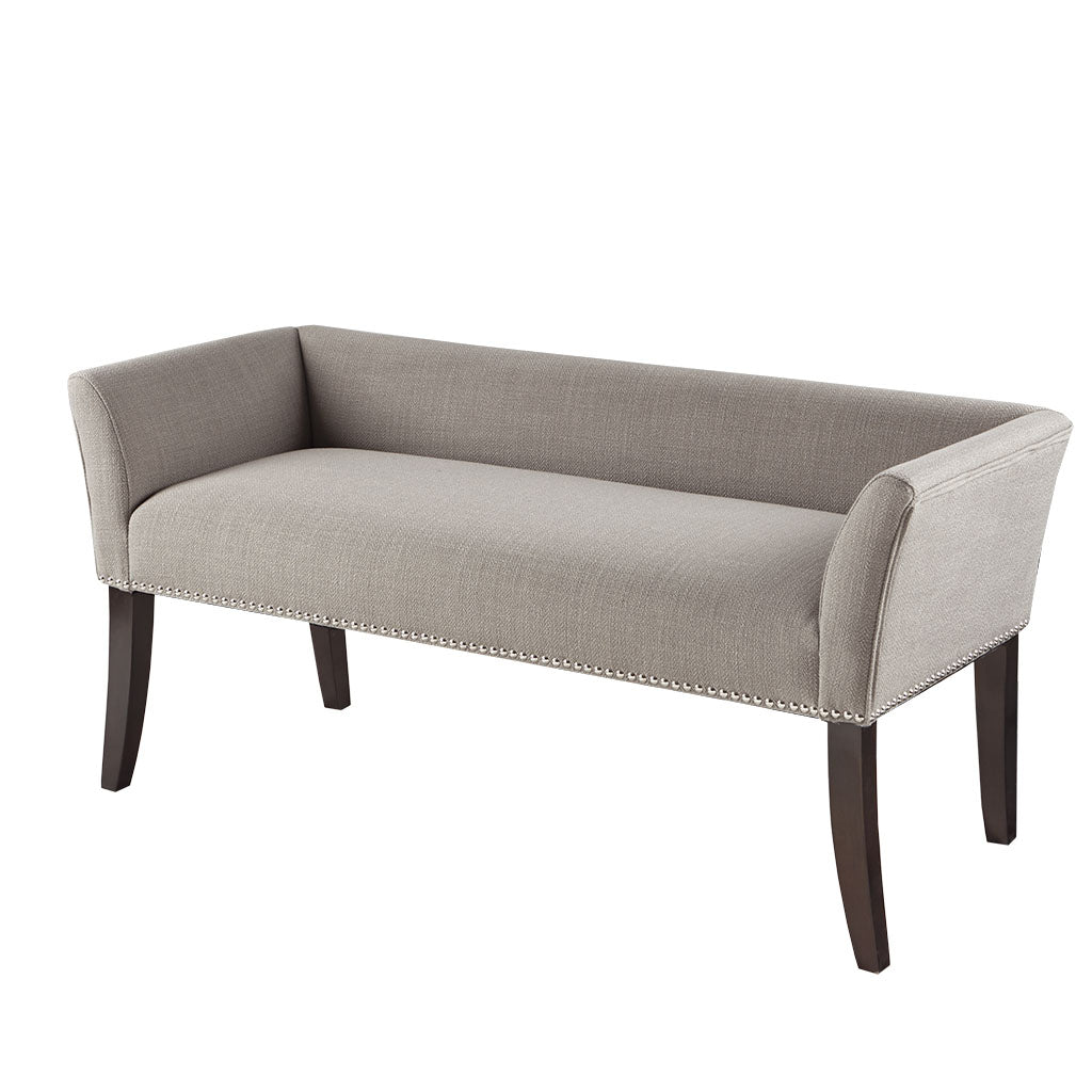 Grey Polyester Accent Bench - Low Back