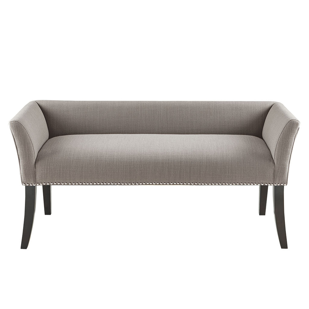 Grey Polyester Accent Bench - Low Back