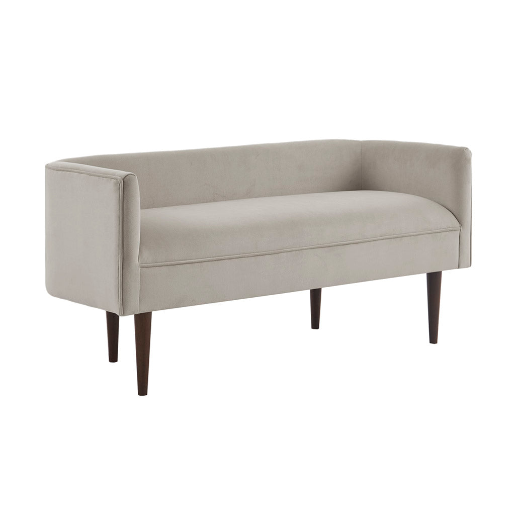 Cream Velvet Accent Bench - 19.5" W x 49" D x 23.75" H