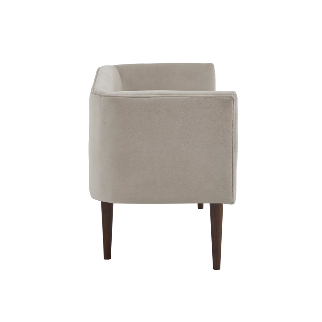 Cream Velvet Accent Bench - 19.5" W x 49" D x 23.75" H