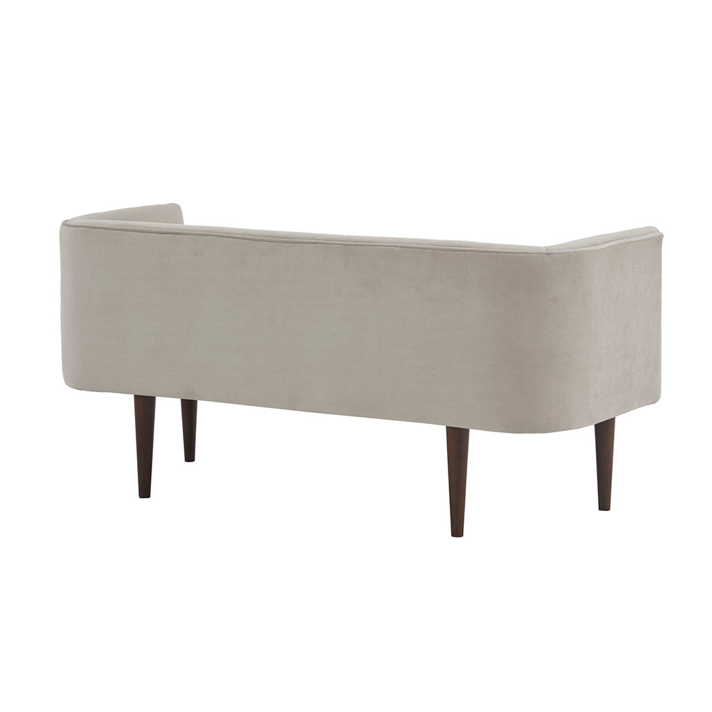Cream Velvet Accent Bench - 19.5" W x 49" D x 23.75" H