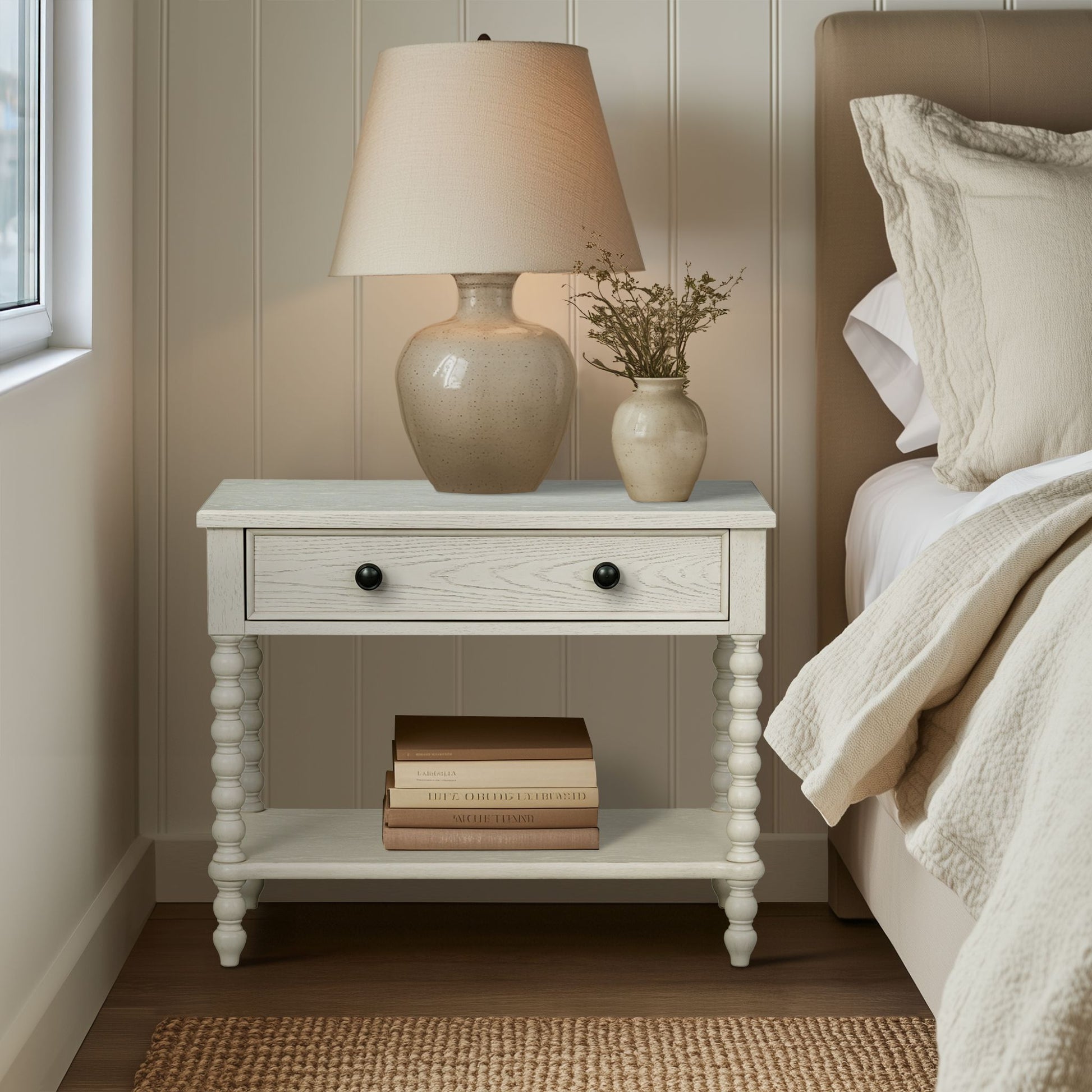 Large Nightstand, Antique Cream