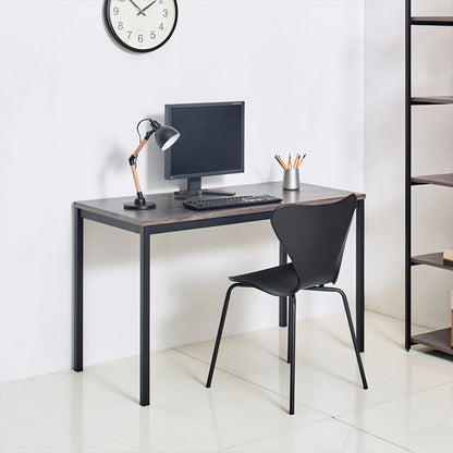 Harry Contemporary Wood and Metal Computer Desk in Black and Rustic Gray