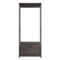 Monica Wood and Metal Walk-in Closet with One Drawer in Rustic Gray