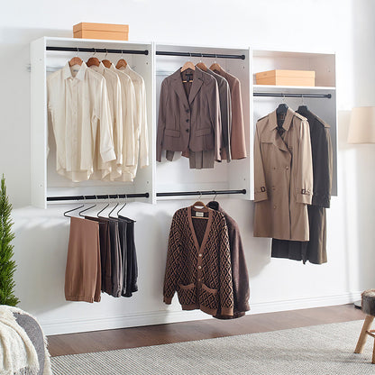 Devi White Wall Mounted Wood Closet System