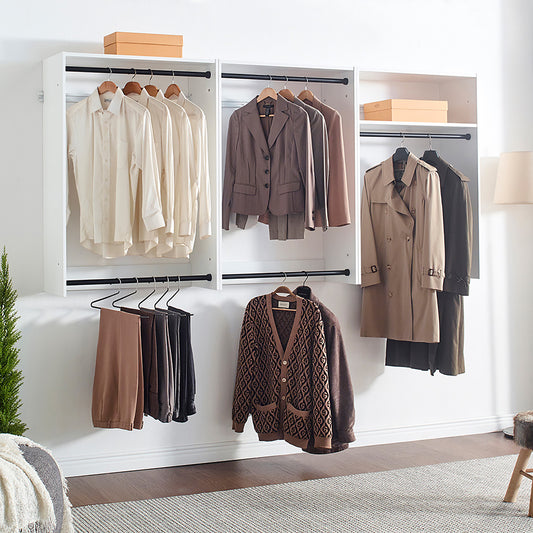 Devi White Wall Mounted Wood Closet System