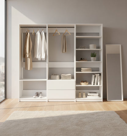 Prosper White Freestanding Walk in Wood Closet System