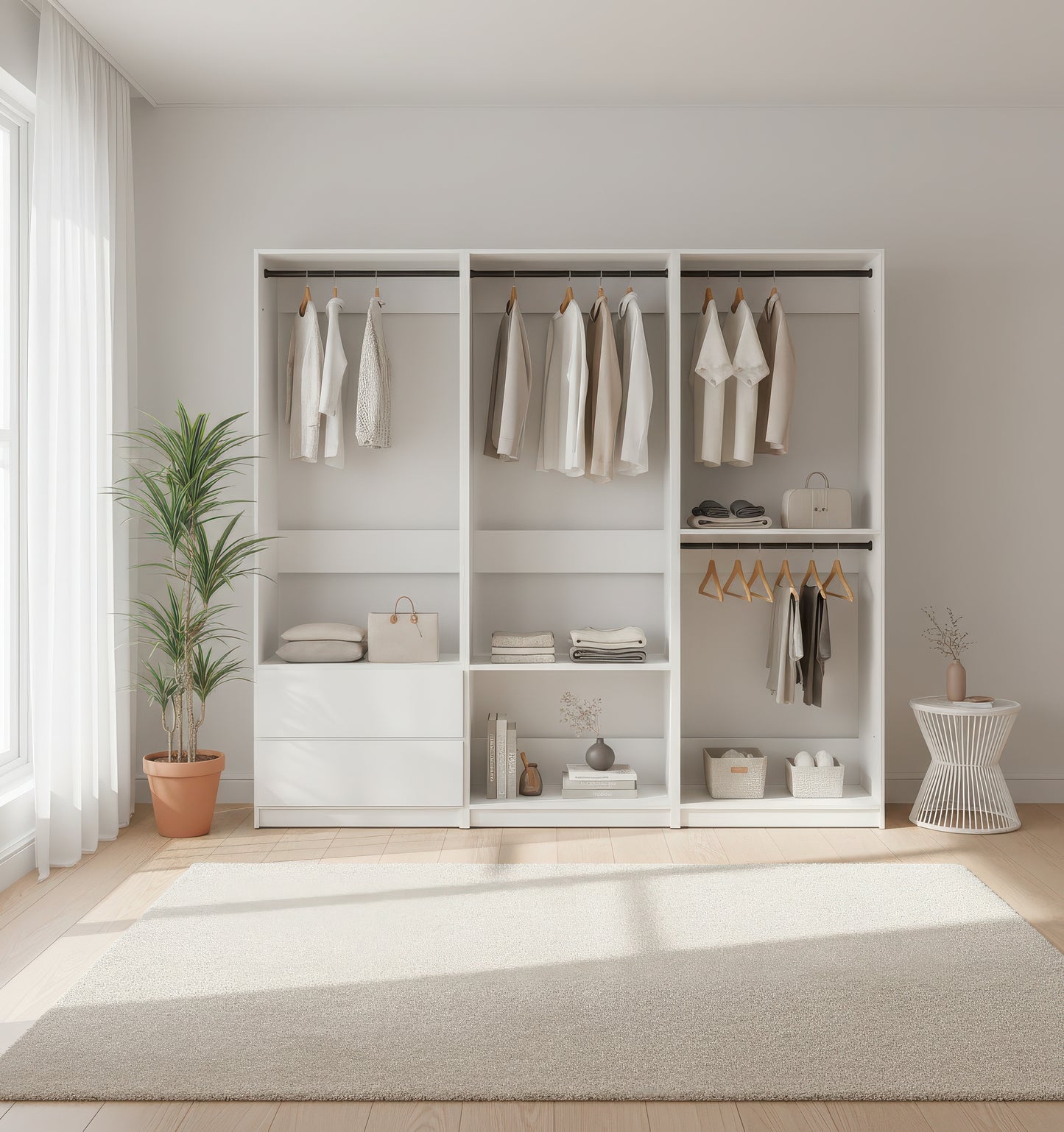 Prosper White Freestanding Walk in Wood Closet System