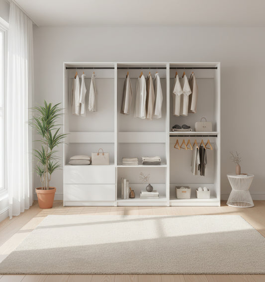Prosper White Freestanding Walk in Wood Closet System