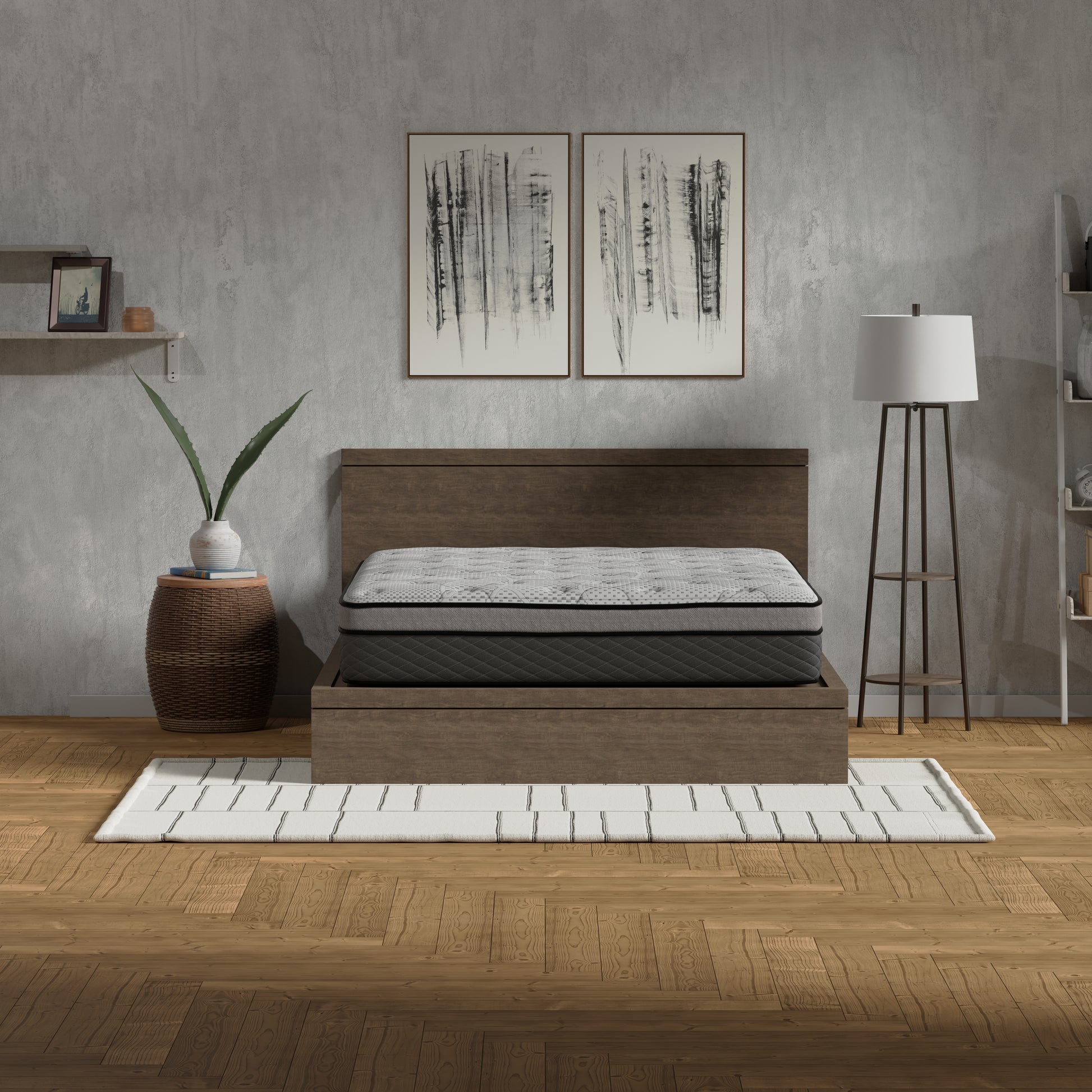 Hybrid 12 Inch Medium Firm Queen Mattress with Pocketed Coils